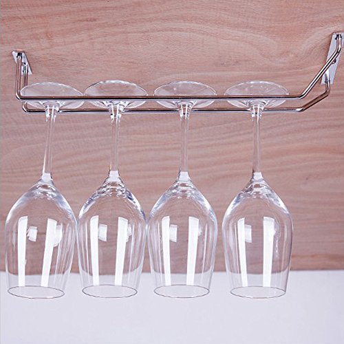 14" Chrome Plated Glass Hanger Bar Wine Rack Attched To Ceiling Cabinets or Shelving Get 1 Free Sponge Brush Bottle Cup Glass Washing Cleaning Kitchen Cleaner Tool