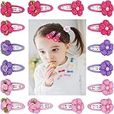 16 Pcs Peral Pumpkin Hair Flower Safty Hairpins BB Clips for Girl Kids infant Toddlers