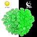 OBNZ Glow in The Dark Pebbles, 110 PCS Glow Pebbles Stone Rocks for Garden, Walkways, Driveway, Path, Fish Tank（Green）