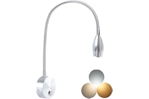 Adust Reading Lights for Books in Bed, Bedside Reading Lamp, 3W LED Dimmable Wall Mount Lamp, Adjustable Colour