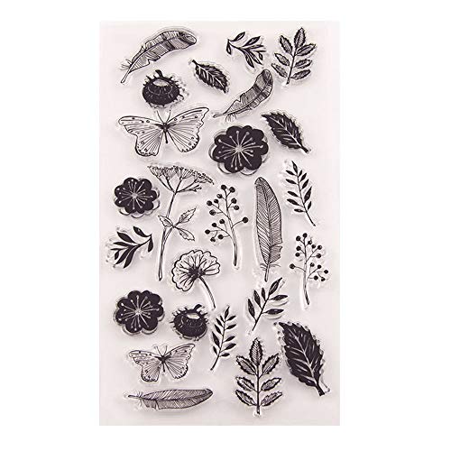 Dandelion Flowers Leaves Butterfly Stamp Rubber Clear Stamp/Seal Scrapbook/Photo Album Decorative Card Making Clear Stamps