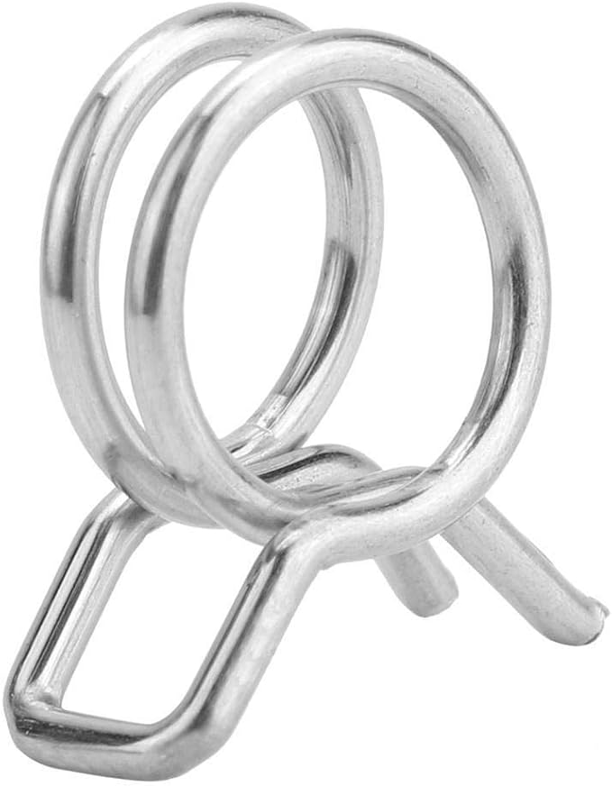 KSTE 100Pcs/Set Stainless Steel Double Wire Spring Clip Hose Pipe Tube