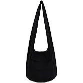Rare Asian East Hippie Bag Hobo Cotton Sling Cross-body Handmade Bohemian Black Size Medium