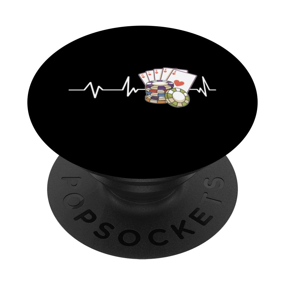 Poker Cards Poker Chips Heartbeat Poker Player Gift Poker PopSockets PopGrip: Swappable Grip for Phones & Tablets