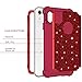 LONTECT Compatible iPhone XR 2018 Case Glitter Sparkle Bling Heavy Duty Hybrid Sturdy High Impact Shockproof Protective Cover Case for Apple iPhone XR 6.1 Display, Shiny Red