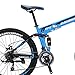Eurobike 26″ Full Suspension Mountain Bike 21 Speed Folding Bicycle Men or Women MTB (Blue)thumb 2
