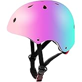 Color Gradient Adjustable Kids Bike Helmet Toddler Helmets for 3-5-8-14 Years Kids Girls Boys Youth Bicycle Helmet for Scooter Balance Bike Roller Skating Skateboard