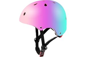 ZLEIOUY Color Gradient Adjustable Kids Bike Helmet Toddler Helmets for 3-5-8-14 Years Kids Girls Boys Youth Bicycle Helmet for Scooter Balance Bike Roller Skating Skateboard