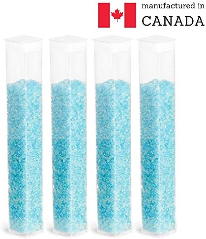 WNOPA Modern Square Plastic Tubes with Plug Cap | Attractive Display for Bath Salts, Wedding Favors, Gifts, Decorations, Gifts, Travel Accessories | Made in Canada - 4 Pack - Clear Square Containers