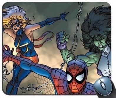 Custom Marvel Team Up Spiderman She-Hulk Ms Marvel Marvel Comics Mouse Pad