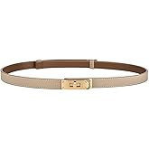 FENLDY Adjustable Thin Belts For Womens Skinny Belts For Dresses Womens Solid Color Alloy Turn Lock Belts For Jeans