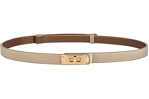 FENLDY Adjustable Thin Belts For Womens Skinny Belts For Dresses Womens Solid Color Alloy Turn Lock Belts For Jeans