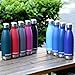 AOMERLY Insulated Water Bottle, Double Wall Vacuum Stainless Steel Water Bottle, S'well Cola Shape, No sweating, BPA Free, Keeps Cold & Hot, 17oz
