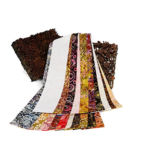 Java Batiks 2.5 Inch Jelly Roll, 20 Pack Assorted, (2.5 Inches by 44 Inches) Batik Strips CC120