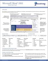 Microsoft Word 2002 Quick Reference Card - Handy Durable Tri-Fold MS Word 2002 Tip & Tricks Guide. 6 Total Pages. Stores Easily. Ultimate Reference for Shortcuts, Tips & Cheats for Word 2002 Word Processor. (Software Quick Reference Cards)