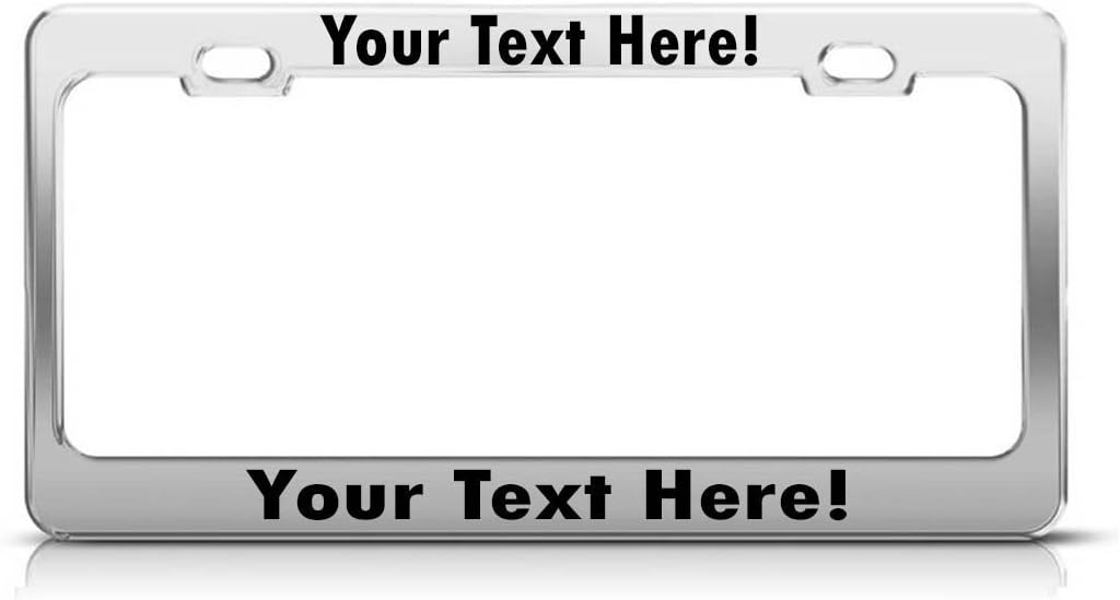 MJT Stainless Steel Polished Laser Engraved Personal Custom Auto License Plate Frame(1 PC ONLY)
