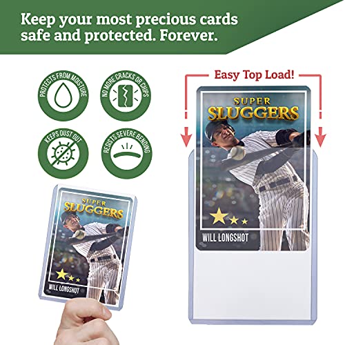 ReBL Toploader Card Protectors (50Pack) Rigid Clear Card Sleeves Hard Plastic Works with