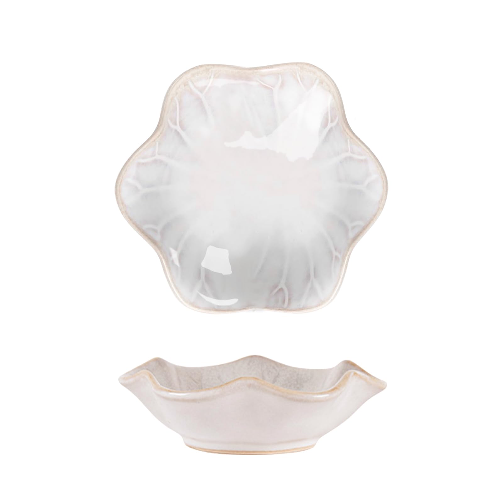 Ceramic Spoon Rest 2pcs,Tea Bag Holder Dish,Flower Shape Spoon Holder Kitchen,Sauce Dishes,Sushi Soy Dipping Bowl,Coffee Station Decor Coffee Accessories New Home Gifts Home Decor (White)