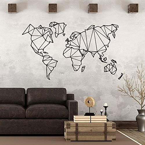 Art World Map Geometric Vinyl Wall Stickers for Living Room Decoration Poster Bedroom Decor Art Mural wallstickers Wallpaper a3 58x100cm