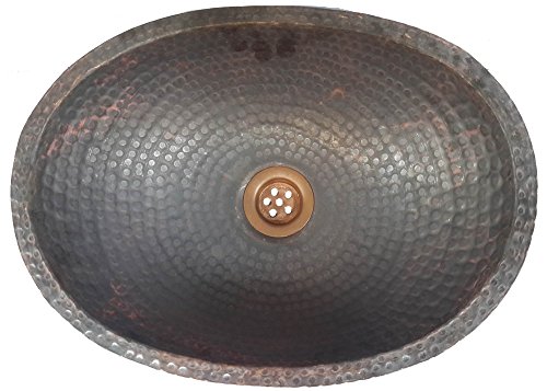 Egypt gift shops PETITE Handmade Fire Patina Oval Hammered Lip Pure Natural Copper Sink Kitchen Small Room Remodel Makeover Improvement