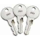 3-Pack J328 Replacement Keys for Truck Caps Tonneau Covers, Pre-Cut to Your Key Code J301-J400, Compatible with Leer, Bauer, Knapheide, Raider