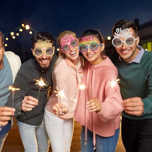 FYYZY Pack Happy New Year Eyeglasses Christmas Glasses