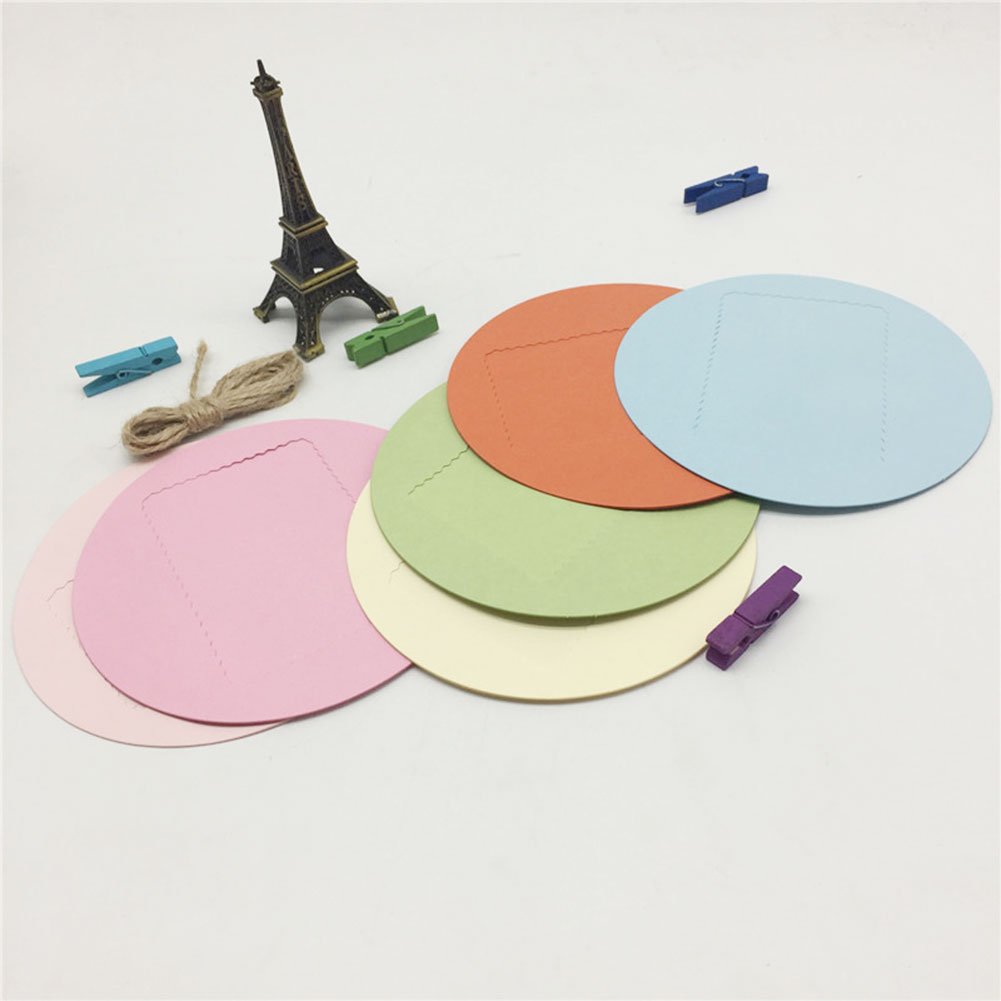 Instax Photo Frame, 2x3” Decor Hang Paper Photo Frame for Fujifilm Instax mini 8,7S,25,50S,90 Instant Camera Films, Polaroid Photo Frame (Creative Circle,6 Pcs)