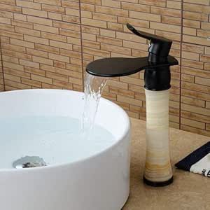 Grifo de baño de Cuerpo de Piedra con Acabado Dorado de latón de Lujo