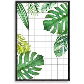 Framed Canvas Home Artwork Decoration Nordic Style Plant Canvas Wall Art for Living Room, Bedroom - 16x24 inches