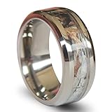 SALE!!! 8mm Titanium Hunting Rings Camo Inlay Beveled Edge Polished Wedding Band Promise Engagement Matching Rings for Couples Personalized Keepsake Rings