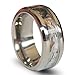 EZreal 8mm Titanium Hunting Rings Camo Inlay Beveled Edge Polished Wedding Band Promise Engagement Matching Rings for Couples Personalized Keepsake Rings