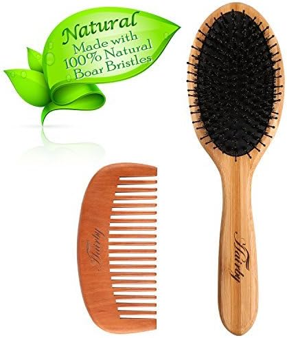 HAIRBY Wood Hair Brush, Natural Bristle Hair Brush, Massage Hair Comb, Hair Brush Set for Men and Women Daily Hair Maintenance, Straightening, Smoothing, Detangling
