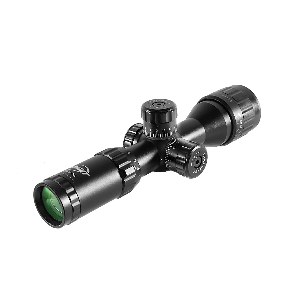 Nabila Hunting Rifle Scope 3-9x32 AOL Red and Green Illuminated Tactical Gun Scope with 20 mm Mounts