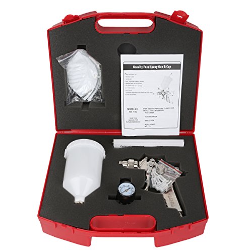 Gravity Feed Spray Gun Air Paint Sprayer Set Nozzle Size 1.7mm