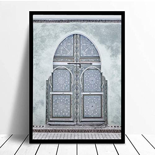 Canvas Print Wall Art Ancient Gate Morocco Door Canvas Painting Posters Artwork Pictures Printed for Living Room Bathroom 50Cmx70Cm