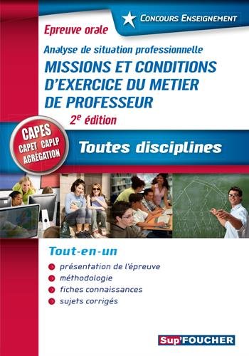 Missions et conditions d'exercice du métier de professeur
