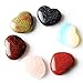 JIC Gem Pack of 6 Natural Crystal Heart Stones Polished Heart Tumbled Gemstones Love Carved Palm Worry Stone for Healing Reiki Jewelry Making Decoration 1 1/8