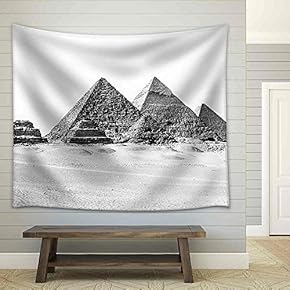 The Pyramids of Giza, Cairo, Egypt; The Oldest of The Seven Wonders of The Ancient World - Fabric Wall Tapestry Home Decor - 51x60 inches
