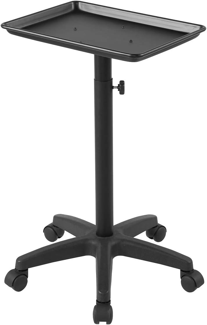 Salon Tray Beauty Rolling Trolley Cart Hair Spa Equipment Height Adjustable Swivel for Home,Office,Salon,Massage,Factory,Shop(Black): Kitchen & Dining