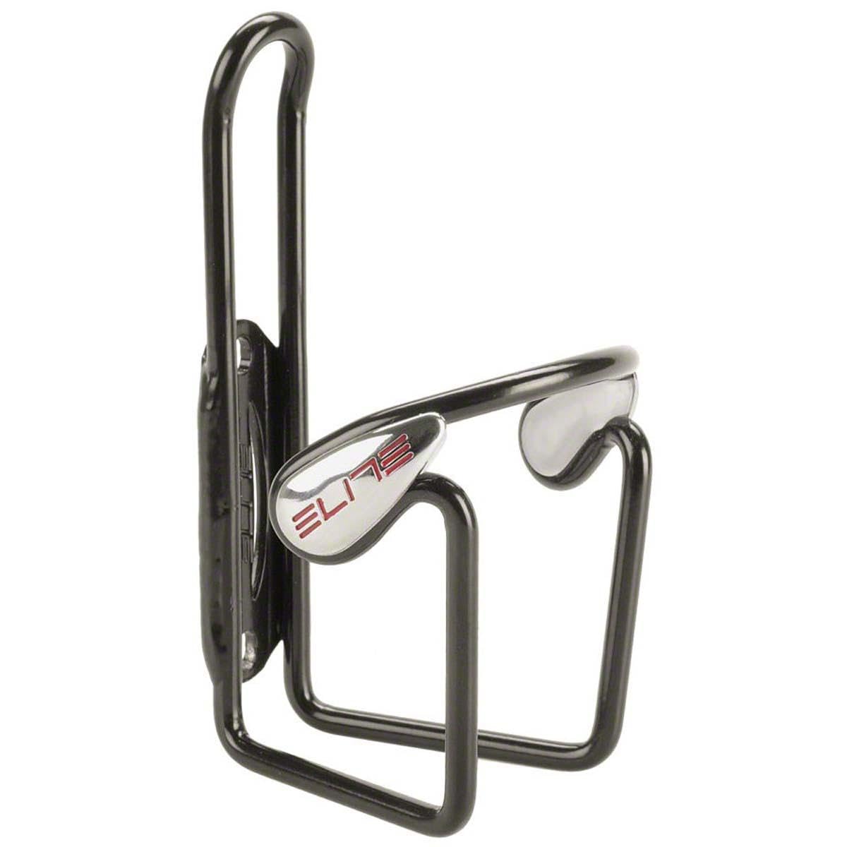 Elite Ciussi Gel Bottle Cage Black – Aluminium Bike Bottle Holder with Anti-Vibration Gel Inserts – Secure No-Rattle Fit – For Road Bike, MTB & Gravel Cycling