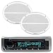 Kenwood Bluetooth USB CD iPod Radio, 2-Enrock 2-Way 6x9 White Marine Speaker Set primary