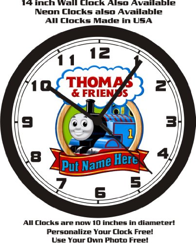 THOMAS & FRIENDS TRAIN WALL CLOCK-ADD NAME FREE+ FREE USA SHIP!
