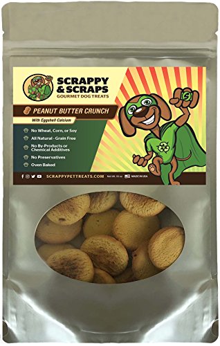 Scrappy Pet Treats for Dogs - 10 oz Peanut Butter Crunch Dog Treat - Oven-Baked Dog Snacks, Dog Biscuits - Dog Grain Free Treats - Snacks for Dogs - Peanut Butter for Dogs - Dog Treats Natural Cookie