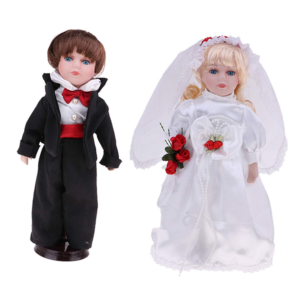 bride and groom porcelain dolls