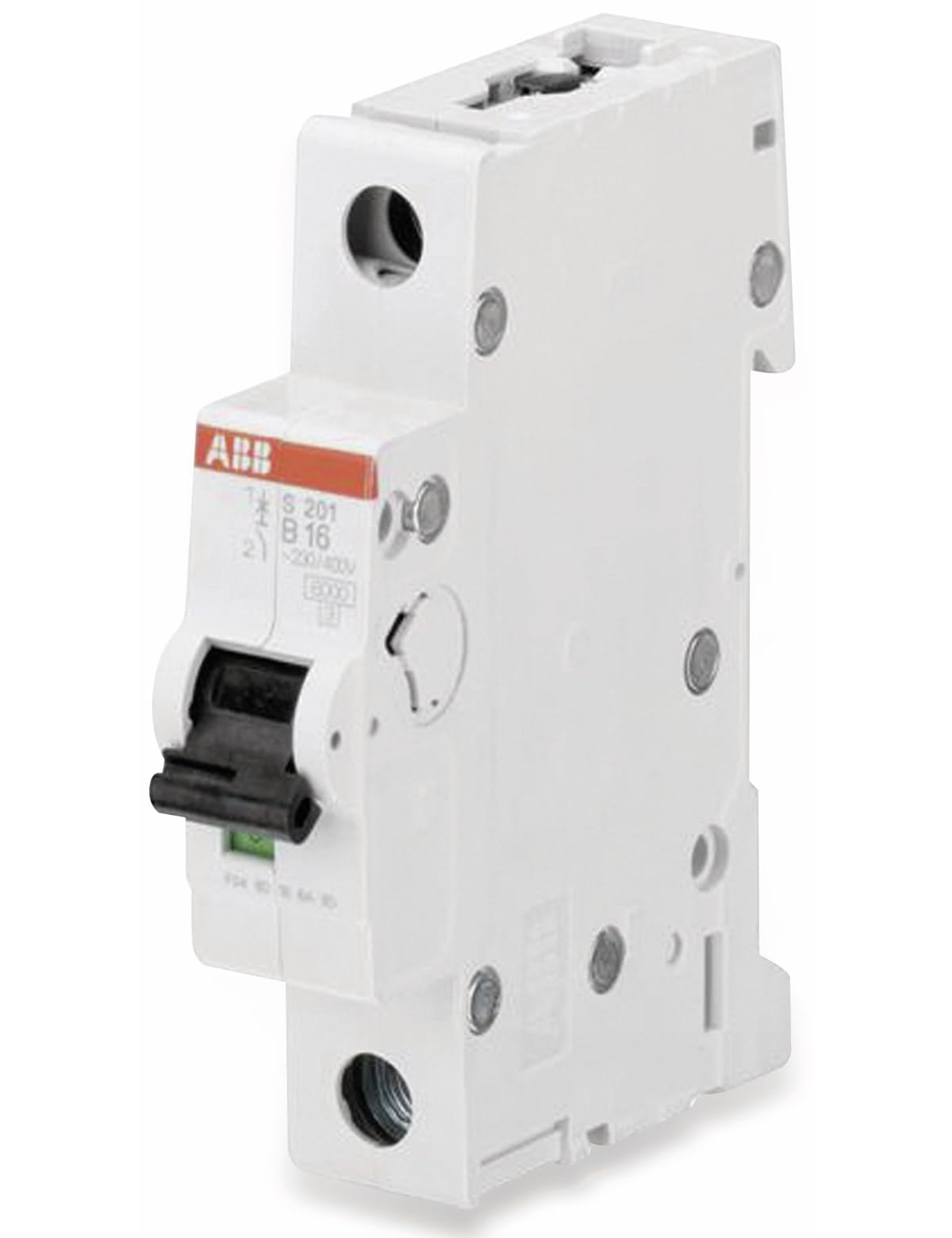 ABB S201-B10 Miniature Circuit Breaker, 1 Pole, Type B, 6/10kA Breaking Capacity, 10 Amp Current (2CDS251001R0105)