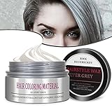 BMK Silver Gray Color Hair Wax Matte Hairstyle Pomades Disposable Temporary Modeling Natural Hair Styling Wax for Party, Cosplay, Nightclub, Masquerad, Halloween