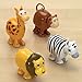 Bits and Pieces - Set of Four (4) Wind Up Running Jungle Animals - Wind-Up Monkey, Lion, Zebra and Giraffe Toys