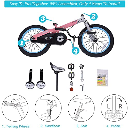 Royalbaby Matte Button Boys Girls Kids Bike Bicycles with Training ...