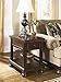 Signature Design by Ashley Porter Traditional Hand-Finished Rectangular Chair Side End Table, Dark Brown