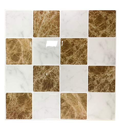 Premium Peel and Stick Tile Backsplash,Stick On Backsplash Wall Tiles for Kitchen & Bathroom-Self Adhesive-10.62" x 10" (6 Sheets)